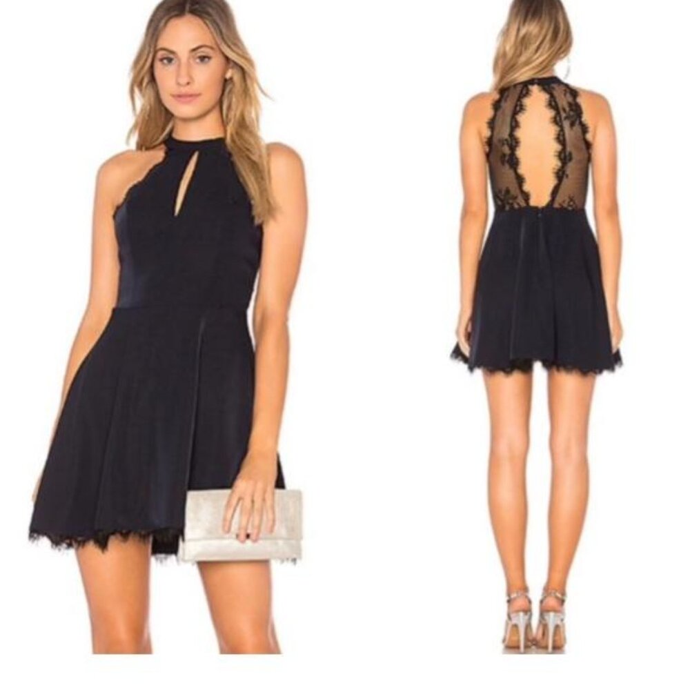 NBD Gimme More Lace Back Mini Dress in Black Sz: XS